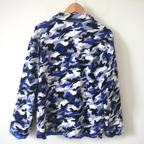 Size M - Revolve I.AM.GIA by Tiger Mist Women's Blue Camouflage Jacket - Picture 5 of 5